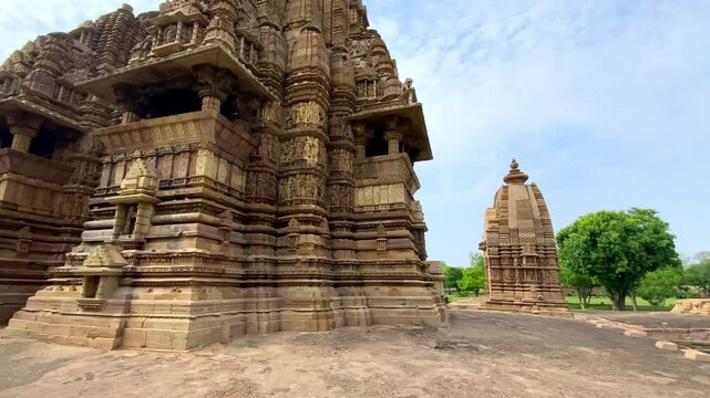 Khajuraho, madhya pradesh, India 16 june 2022. Vishwanath temple in khajuraho the group of monuments of hindu and jain temples in chhatarpur district, madhya pradesh, India.Unesco world heritage site.