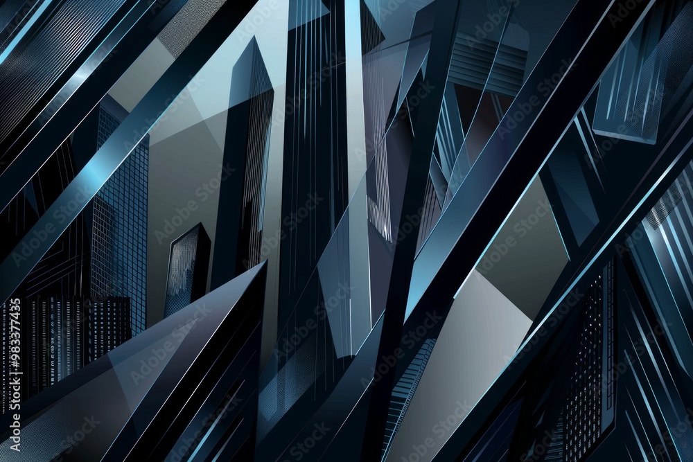 Poster futuristic abstract geometry featuring dynamic light and shadow effects for an engaging visual exper