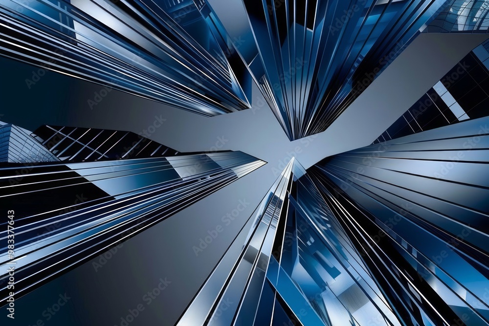 Poster futuristic abstract geometry featuring dynamic light and shadow effects for an engaging visual exper