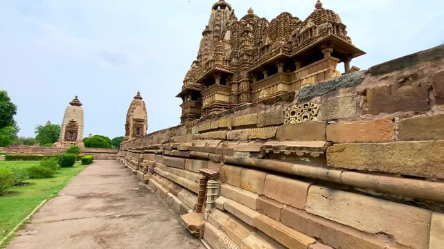 Khajuraho, madhya pradesh, India 16 june 2022. Vishwanath temple in khajuraho the group of monuments of hindu and jain temples in chhatarpur district, madhya pradesh, India.Unesco world heritage site.