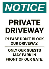 PRIVATE DRIVE WAY SIGN