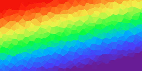 Multicolor rainbow low poly background. Abstract random vector background from triangles. Polygonal design. Vector illustration