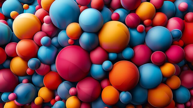 Abstract geometric mural with colorful circles, modern and artistic, textured background