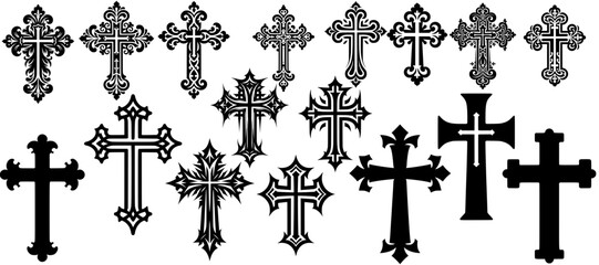 Cross SVG, Crosses SVG, Cross Bundle, Cross Set SVG, Christian SVG, Catholic SVG, Faith SVG, Religion SVG, Tradition SVG, God SVG, Cross Silhouette, Cross Design, Cut file for Cricut SVG, JPG, PNG