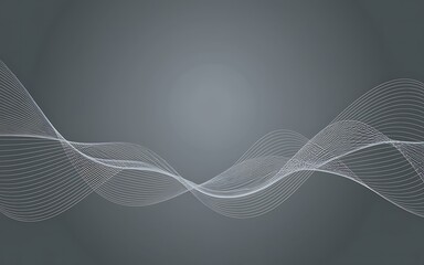 Abstract gray background with white wavy lines. Generative-Ai