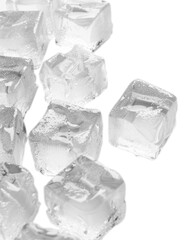 Obraz premium PNG Clear ice cubes on white