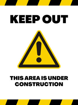 Yellow and Black  Modern Keep Out Warning Sign Poster - 1