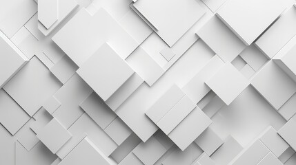 A 3D rendering of a white geometric pattern, with geometric shapes and lines.
