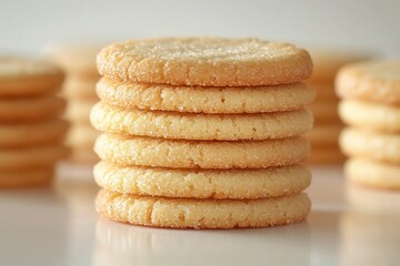 A Stack of Sugar Cookies with Crumbly Texture