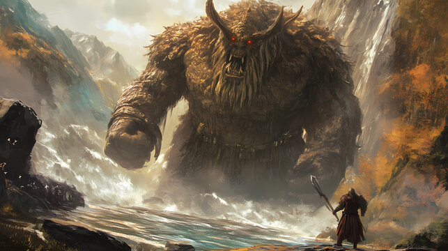 Fantasy giant monster in concept norse mythology. giant. illustration. Norse Mythology. Illustration