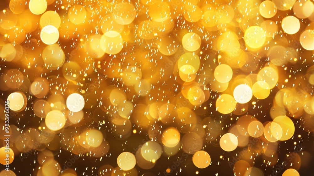 Poster abstract golden bokeh background with sparkling lights and blurred effects