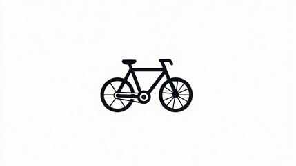 Fototapeta premium Simple black bicycle icon on a white background.