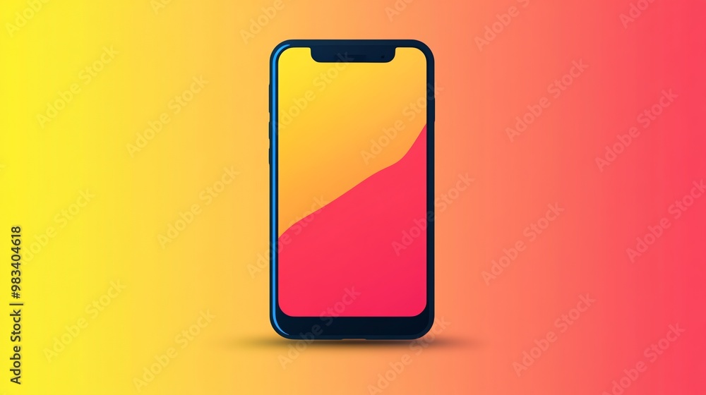 Poster smartphone with a gradient background of yellow and red.