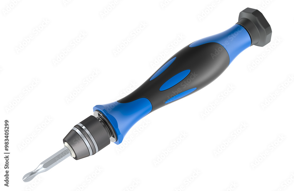 Aufkleber precision screwdriver, 3d rendering isolated on transparent background