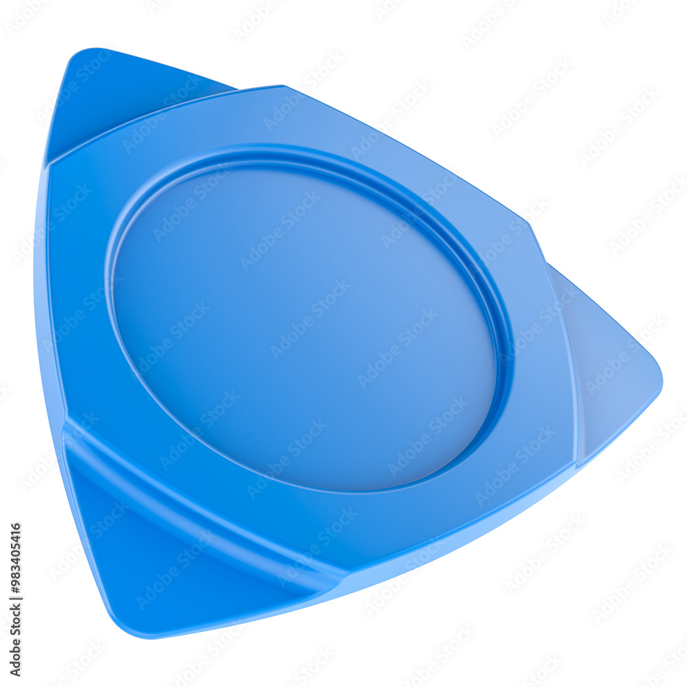 Poster universal triangle plastic pry opening tool. 3d rendering isolated on transparent background