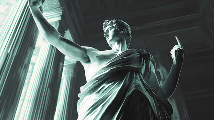 Obraz premium Marble statue. generative ai. Olympian Pantheon. Illustration