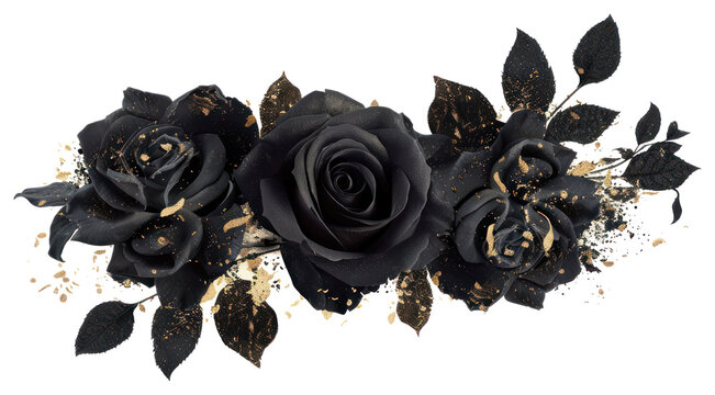 PNG Elegant black rose floral arrangement