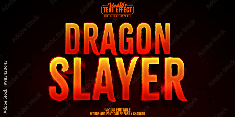 Poster dragon editable text effect, customizable fire and mythical 3d font style