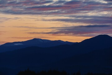 Kaimanawa Forest Park at sunrise from the desert road, Turangi, Manawatu-Wanganui, New Zealand.