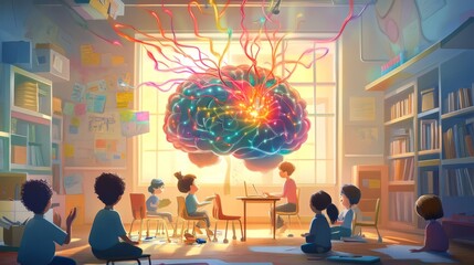 Creative Learning Environment with Children Engaged in Knowledge Exploration