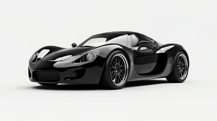 Black sports car on a white background.