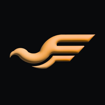 recommend clip art: 3D design of pony mascot logo letter F