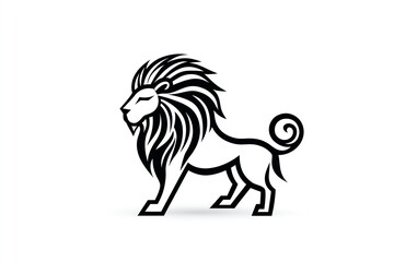 Minimal Leo symbol, a single bold line mimicking a lionâ€™s mane, flowing in a gentle curve