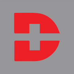 Fototapeta premium letter D plus elegant medical logo vector