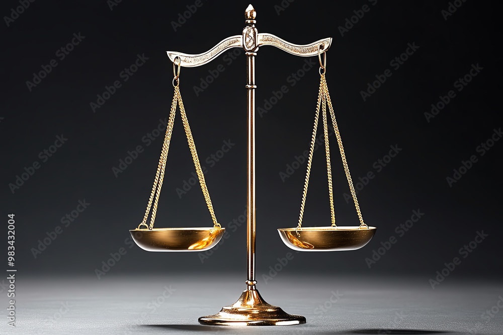 Leinwandbilder minimal libra scales, with a balanced, horizontal line and a soft curve representing harmony