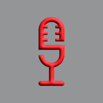 recommend clip art: A microphone logo with minimalist line art in the form of the letter S. This 3D logo icon combines the letter S and a microphone in a creative way.
