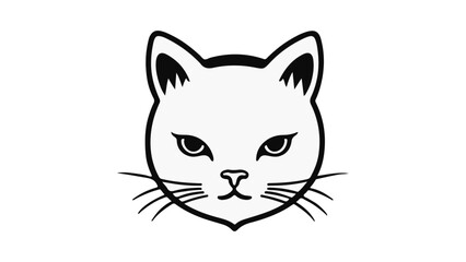 shape of serious cat face illustration
