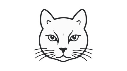 simple cute cat outline vector illustration