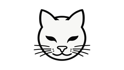simple cute cat face portrait sign vector illustration, cat icon