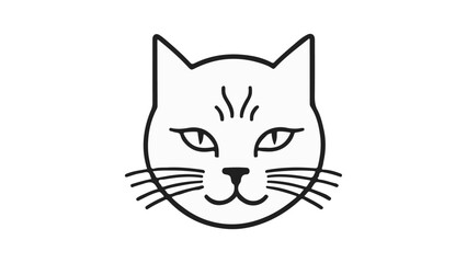 cute cat face vector illustration sign