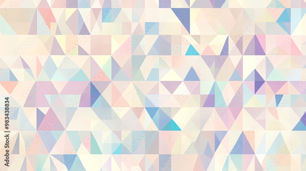 Poster abstract geometric background with colorful triangles and squares.