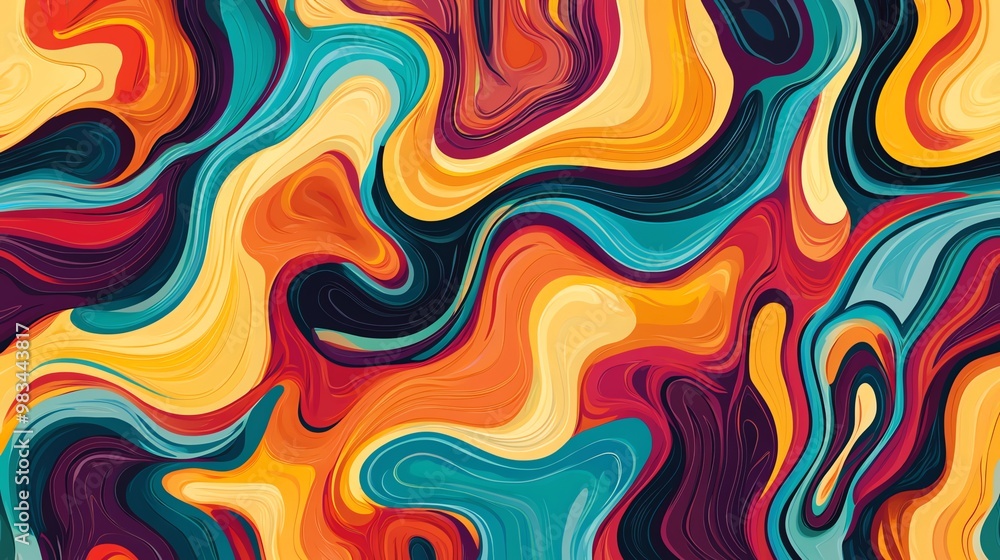 Poster abstract swirling background of colorful marbled patterns.