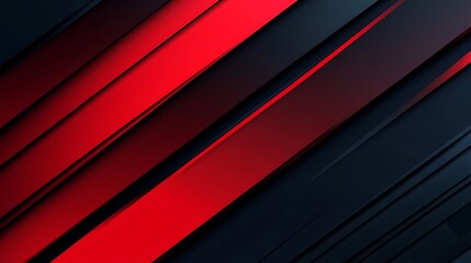 Obraz premium Abstract red and black diagonal stripes creating a modern, dynamic background.
