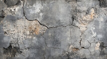 Closeup of a cracked and weathered concrete wall.