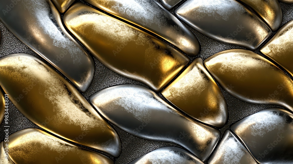 Poster abstract background with a metallic, geometric pattern.