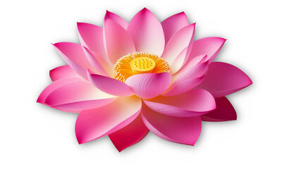 beautiful pink Lotus flower or water lily cutout in transparent background, png format