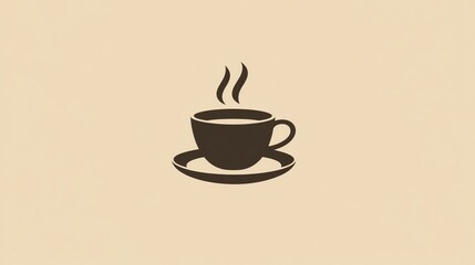 Obraz premium Simple icon of a cup of coffee.