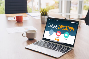E-learning website with modish sofware for student to study online on the internet network