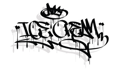 ICE CREAM graffiti tag style design