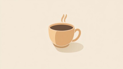 Obraz premium A simple illustration of a steaming cup of coffee.