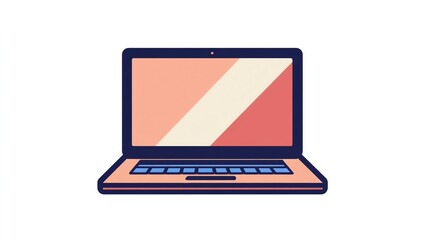 A colorful cartoon illustration of a laptop.