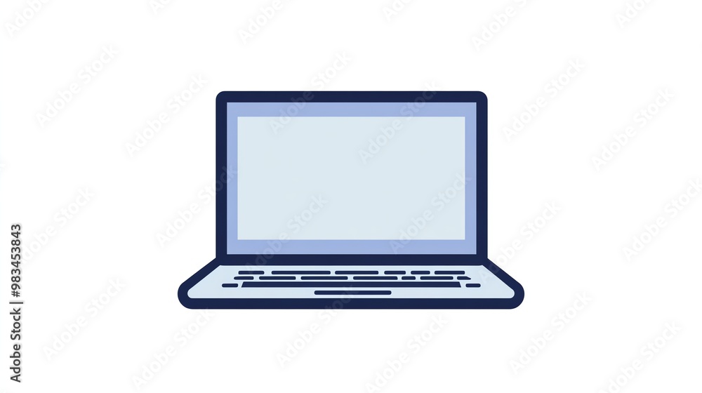 Poster a simple line drawing of a laptop computer.