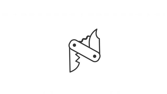 multitool knife animated icon illustration motion graphic design video