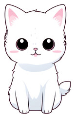 Obraz premium PNG Cat sticker animal mammal white.