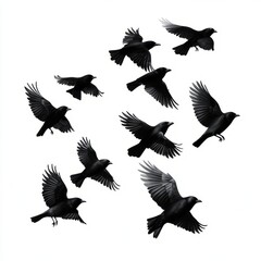 Fototapeta premium Flock of Birds in Flight Illustrating Freedom and Movement
