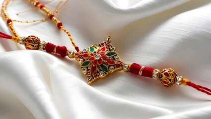 Indian Festival Dussehra showing golden jasmine garland and flowers